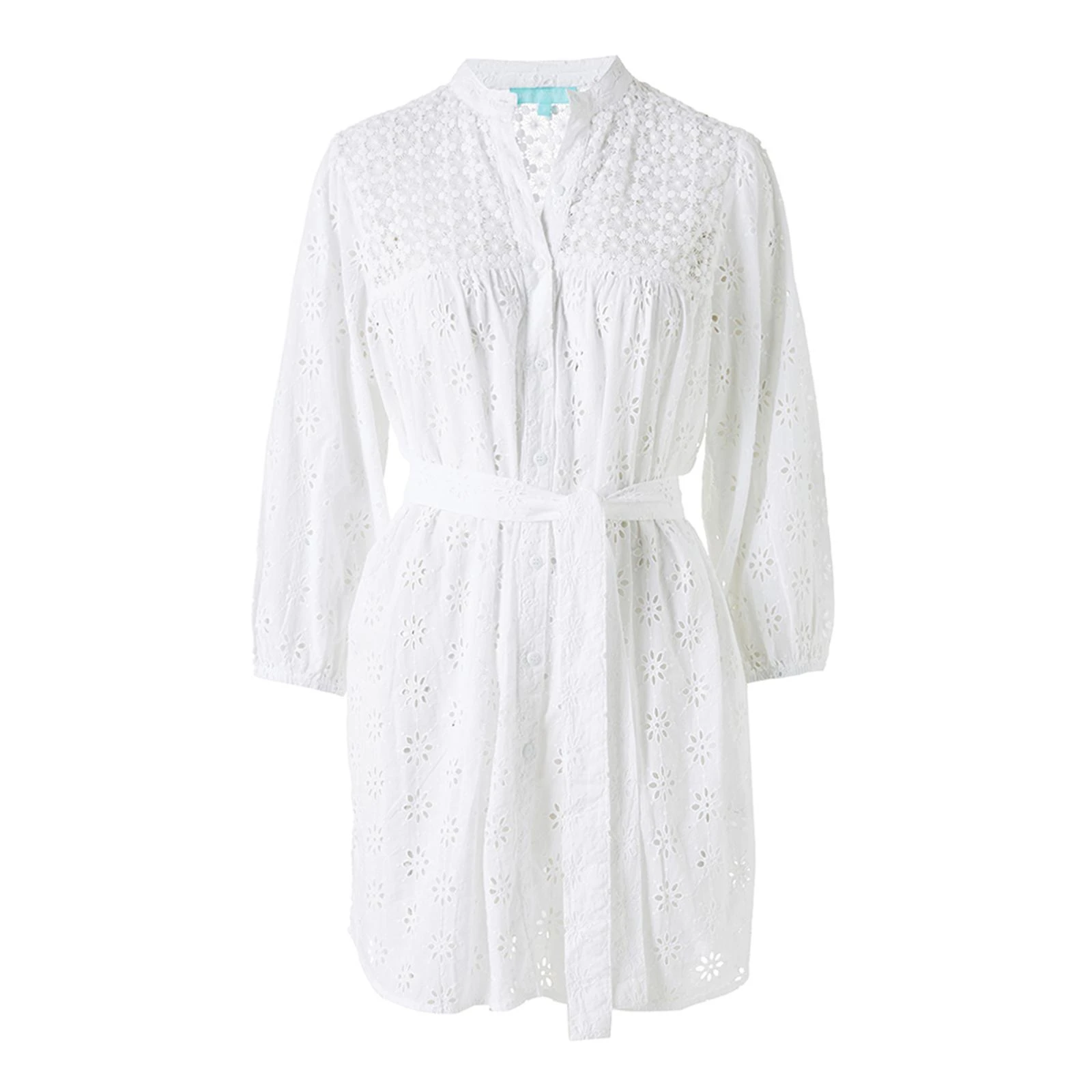 Melissa Odabash White Barrie Broderie Anglaise Cotton Dress