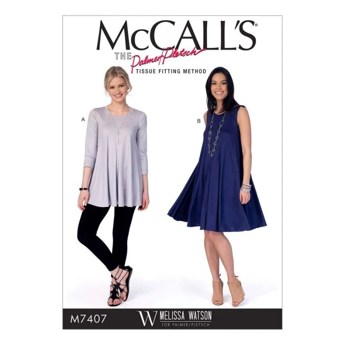 McCall's Sewing Pattern Misses' Top And Dress//M7407. A5//4-14 M7407. A5 4-14