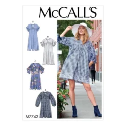 McCalls Sewing Pattern 7742 (Z) - Misses Dress L-XL M7742 L-XL