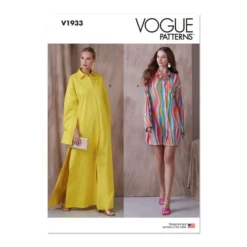 Vogue Sewing Pattern V1933 (A5) Misses' Shirt Dress 6-14