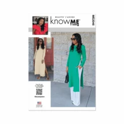 Know Me Sewing Pattern 2046 (K5) Misses' Knit Dress Woven Pants 8-10-12-14-16