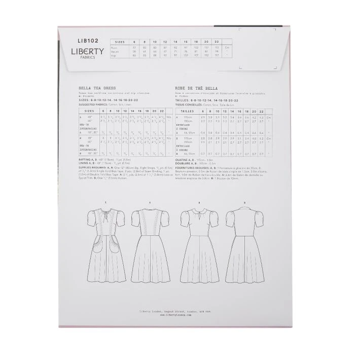 Liberty Sewing Pattern 102 - Bella Tea Dress 14-22 14-22 - Image 2