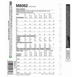 McCalls Sewing Pattern 8062 (Y) - Misses Dress XS-M M8062Y XS-M