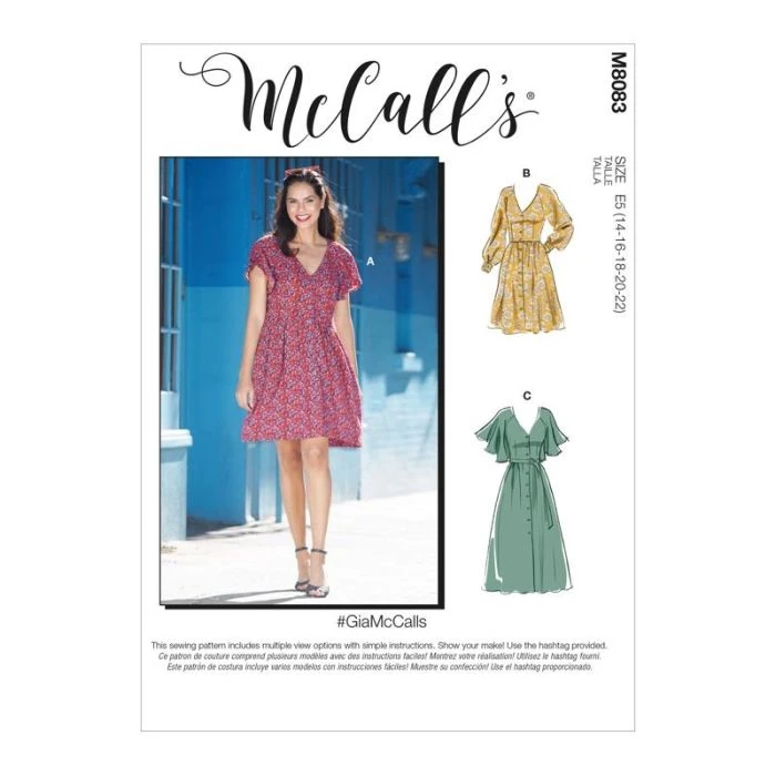 McCalls Sewing Pattern 8083 (E5) - Misses Dress & Coat 14-22 M8083E5 14-22 - Image 8