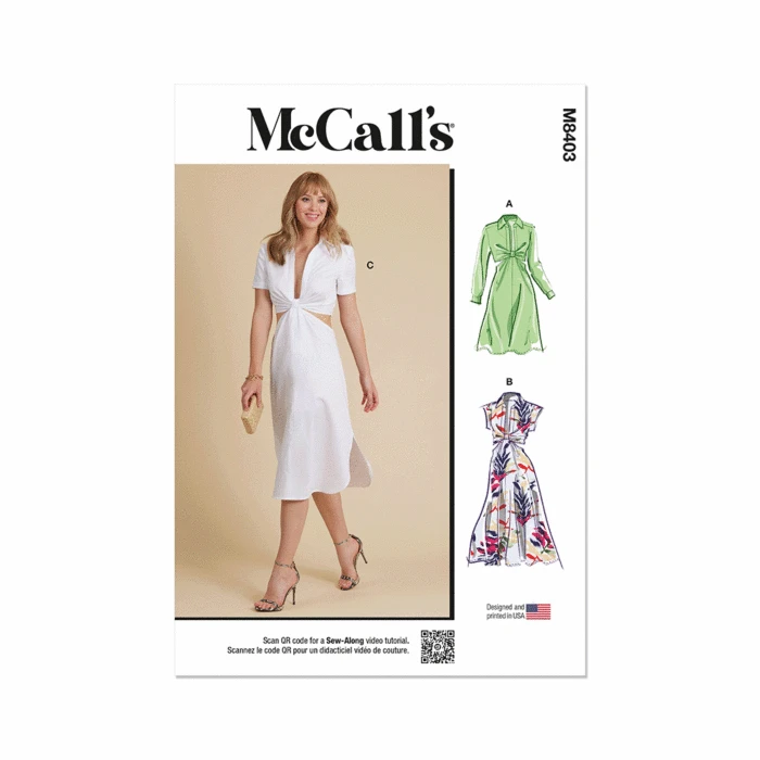 McCall's Sewing Pattern 8403 (D5) Misses' Dress With Sleeve 4-6-8-10-12