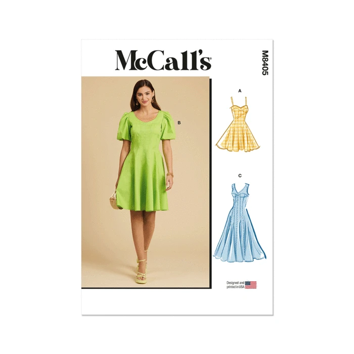 McCall's Sewing Pattern 8405 (Y5) Misses's Dress With Sleeve 18-20-22-24-26