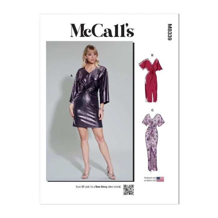 McCalls Sewing Pattern 8339 (D5) - Misses Knit Dress 12-20 8339 12-20 - Image 2