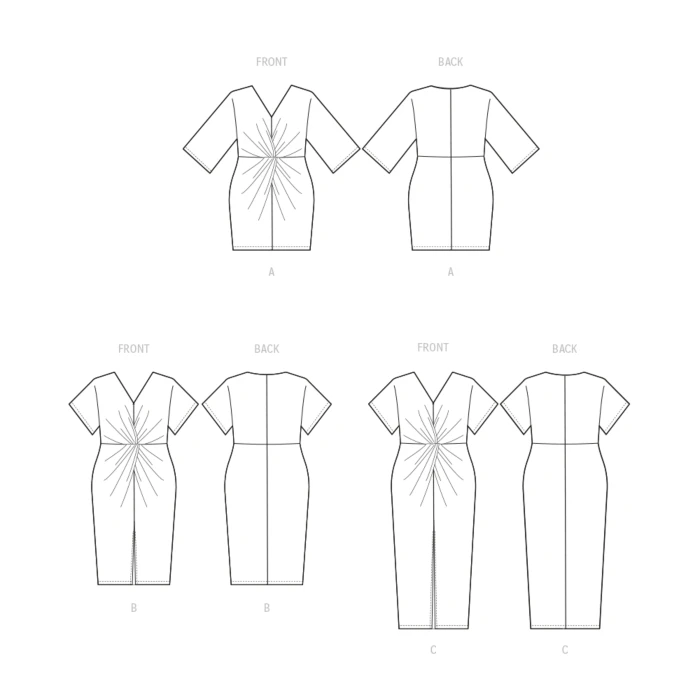 McCalls Sewing Pattern 8340 (W3) - Womens Knit Dress 30-38 8340 30W-38W - Image 3