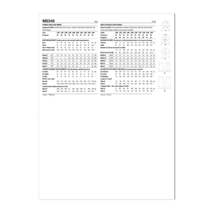 McCalls Sewing Pattern 8349 (W5) - Womens Dress & Shrug 20-28 8349 20W-28W