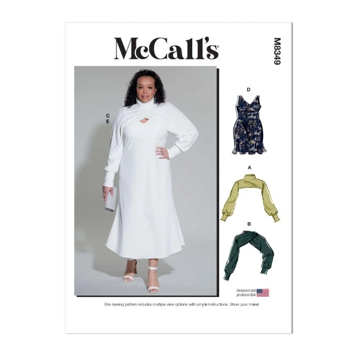 McCalls Sewing Pattern 8349 (W3) - Womens Dress & Shrug 30-38 8349 30W-38W - Image 2