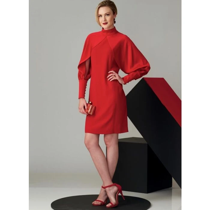 Vogue Sewing Pattern 1565 (E5) - Misses Dress With Full Sleeves 14-22 V1565 14-22 - Image 5