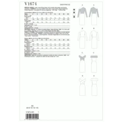 Vogue Sewing Pattern 1674 (A5) - Misses Evening Dress V1674A5 6-14 V1674A5 6-14