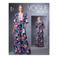 Vogue Sewing Pattern 1735 (Y) - Misses` Kimono Dress V1735Y XS-M V1735Y XS-M