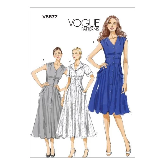 Vogue Sewing Pattern 8577 (A) - Misses Dress 8-14 V8577 8-14