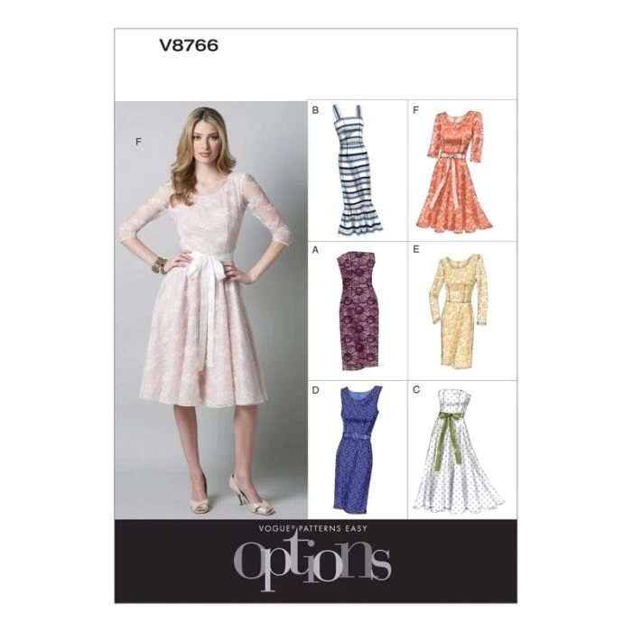 Vogue Sewing Pattern 8766 (AA) - Misses & Petite Dress 6-12 V8766 6-12