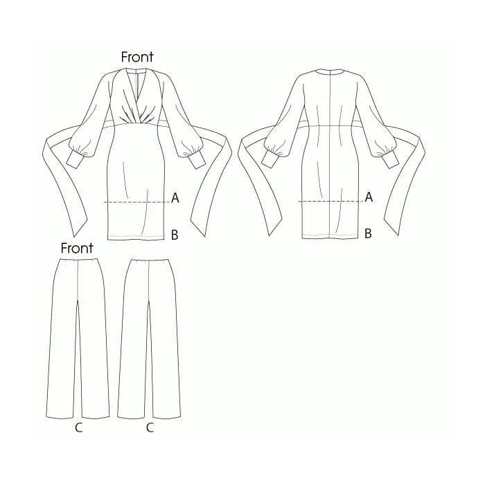 Vogue Sewing Pattern 8825 (B5) - Misses Tunic Dress & Pants 8-16 V8825 8-16