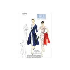 Vogue Sewing Pattern 8875 (F5) - Misses Dress Belt Coat 16-24 V8875F5 16-24