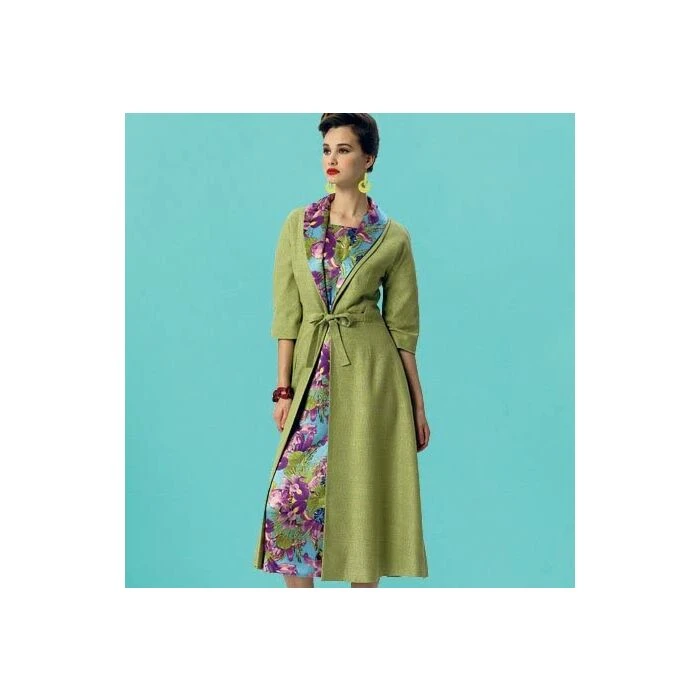 Vogue Sewing Pattern 8875 (F5) - Misses Dress Belt Coat 16-24 V8875F5 16-24 - Image 2