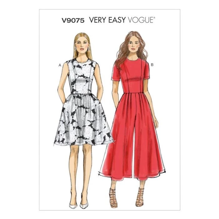 Vogue Sewing Pattern 9075 (A5) - Misses & Petite Dress & Jumpsuit 6-14 V9075 6-14