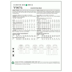 Vogue Sewing Pattern 9076 (E5) - Misses Dress V9076 14-22 V9076 14-22