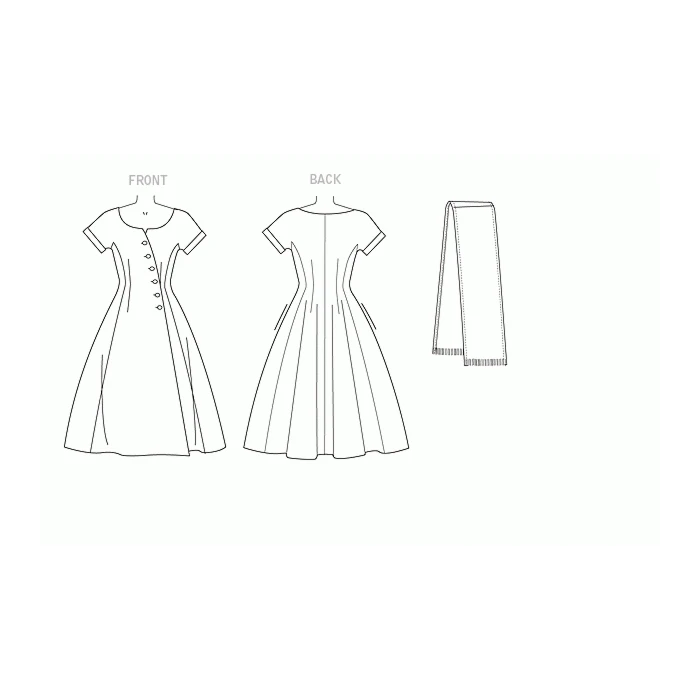 Vogue Sewing Pattern 9105 (A5) - Misses Dress & Sash V9105 6-14 V9105 6-14