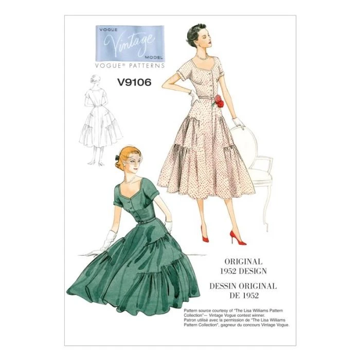 Vogue Sewing Pattern 9106 (A5) - Misses Dress & Belt V9106 6-14 V9106 6-14