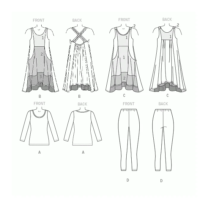 Vogue Sewing Pattern 9108 (ZZ) - Misses Top Dress & Leggings L-XXL V9108 L-XXL - Image 8