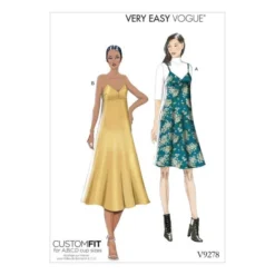 Vogue Sewing Pattern 9278 (A5) - Misses Slip-Style Dress 6-14 V9278 6-14