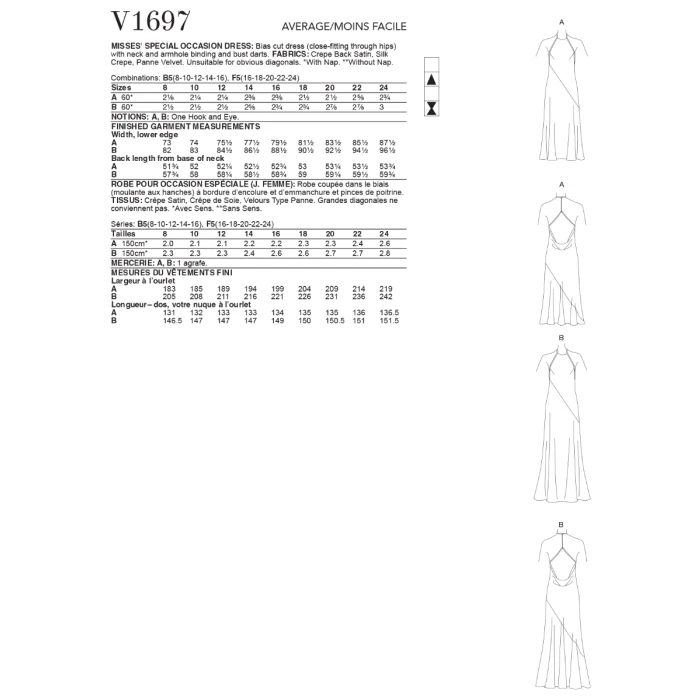 Vogue Sewing Pattern 1697 (B5) - Misses Special Occasion Dress 8-16 V1697B5 8-16 - Image 6