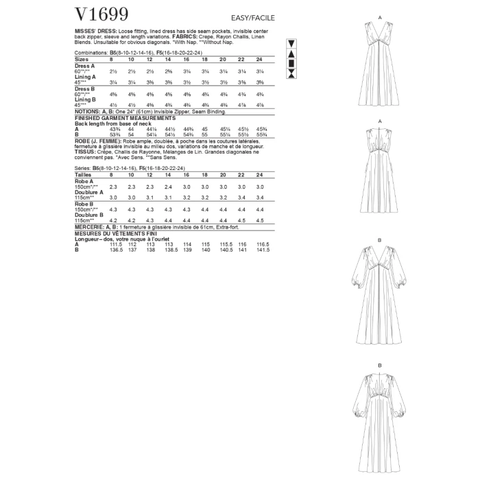 Vogue Sewing Pattern 1699 (B5) - Misses Dress 8-16 V1699B5 8-16 - Image 5