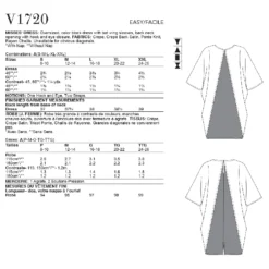 Vogue Sewing Pattern 1720 (A) - Misses Dress S-XXL V1720A S-XXL