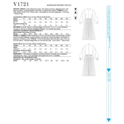 Vogue Sewing Pattern 1721 (F5) - Misses Dress 16-24 V1721F5 16-24