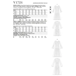 Vogue Sewing Pattern 1724 (B5) - Misses Dress 8-16 V1724B5 8-16