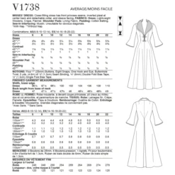 Vogue Sewing Pattern 1738 (A5) - Misses Fit & Flare Dress 6-14 V1738A5 6-14