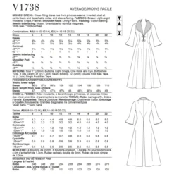 Vogue Sewing Pattern 1738 (E5) - Misses Fit & Flare Dress 14-22 V1738E5 14-22