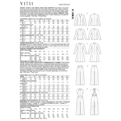 Vogue Sewing Pattern 1741 (E5) - Jacket, Top, Dress & Pants 14-22 V1741E5 14-22
