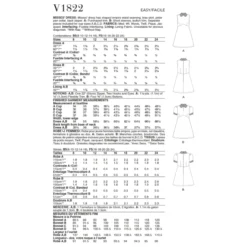 Vogue Sewing Pattern 1822 (B5) - Misses Dress 8-16 V1822B5 8-16
