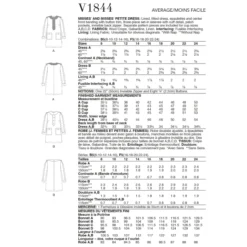 Vogue Sewing Pattern 1844 (F5) - Misses Petite Dress 16-24 V1844F5 16-24