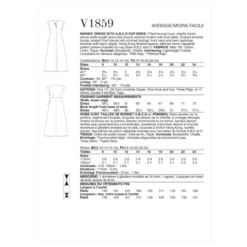 Vogue Sewing Pattern 1859 (F5) - Misses Dress 16-24 V1859F5 16-24