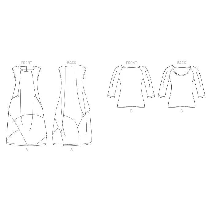 Vogue Sewing Pattern 1860 (A5) - Misses Dress & Knit Top 6-14 V1860A5 6-14 - Image 3