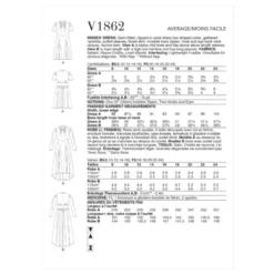 Vogue Sewing Pattern 1862 (B5) - Misses Dress 8-16 V1862B5 8-16