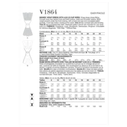 Vogue Sewing Pattern 1864 (B5) - Misses Wrap Dress 8-16 V1864B5 8-16