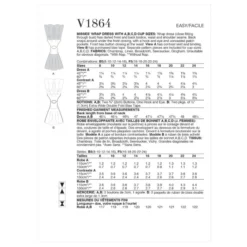Vogue Sewing Pattern 1864 (F5) - Misses Wrap Dress 16-24 V1864F5 16-24