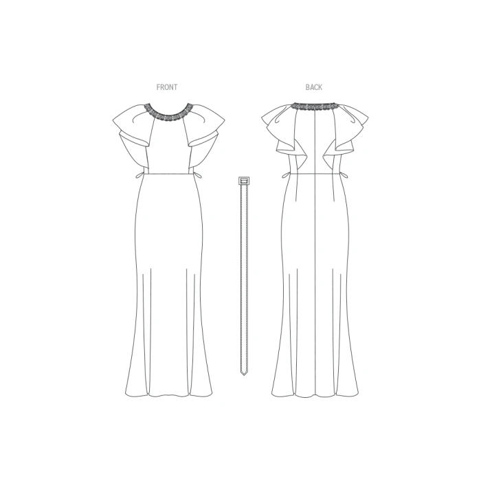 Vogue Sewing Pattern 1919 (F5) - Misses Dress With Belt 16-24 - Image 5