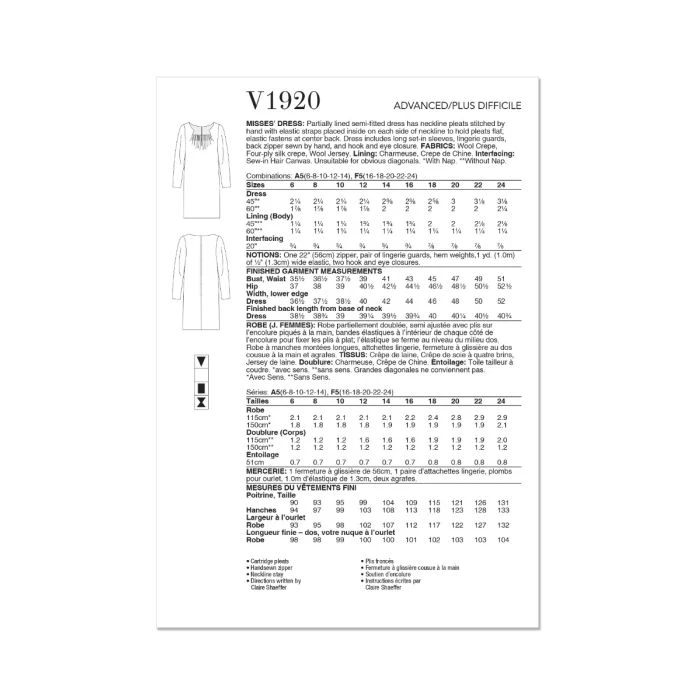 Vogue Sewing Pattern 1920 (A5) - Misses Dress 6-14 - Image 4